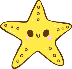 Cute Cartoon Starfish with smile face Illustration