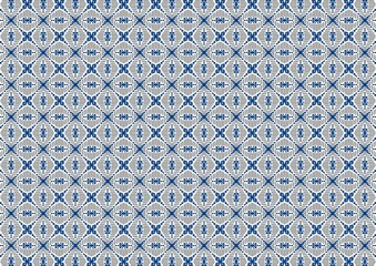 Classic style pattern in blue and white