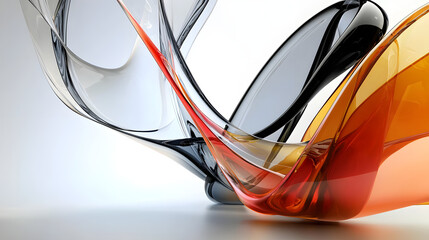 A colorful wave with a black and orange section. Generated using AI.