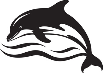 dolphin silhouette with a white background