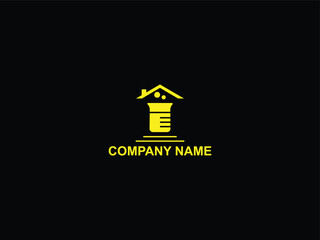 Lab house and dollar icon logo design.