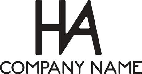HVA letter logo design and HA letter logo with snowflake icon