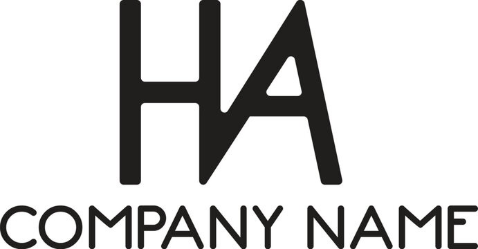 HVA letter logo design and HA letter logo with snowflake icon