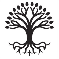 Coconut tree black vector design with white background