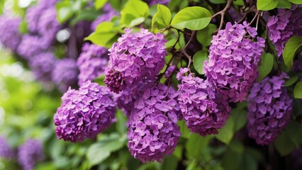 A close-up image of clusters of vibrant purple flowers