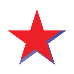 red star isolated on white
