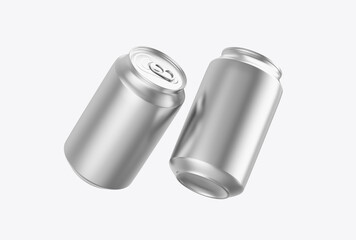 Blank black aluminum can mockup, isolated on a white background. Ready for your design.