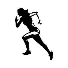 Obraz premium Female runner vector silhouette