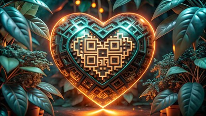 Glowing QR Code Brand Element | Interactive Marketing Concept  