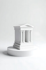 Obraz premium Classical architecture display in minimalist studio sculpture from elevated viewpoint in white