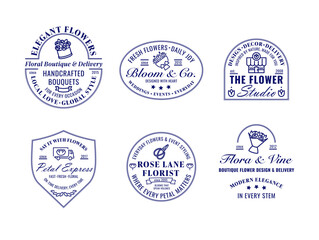 Elegant flower store logos showcasing unique designs for floral boutiques and delivery services