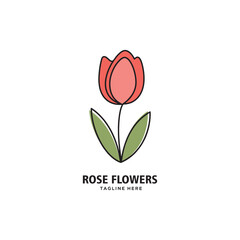  a tulips with playful mono line,