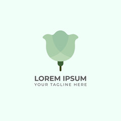 Elegant lily flower logo in minimalist style, suitable for branding, packaging