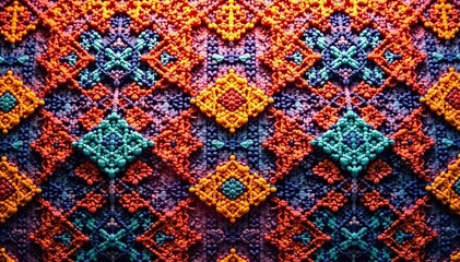 Geometric shapes form a repeating design on fabric , seamless, illustration, wallpaper