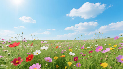 Colorful Wildflower Meadows: A Lively Natural Panorama of Diverse Floral Beauty