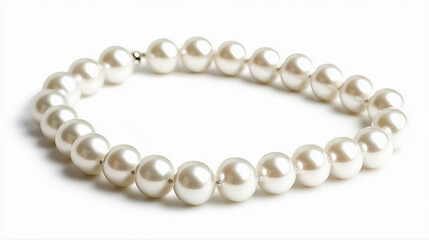 Fashion pearl necklace on white background