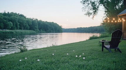 Tranquil lake landscape peaceful nature scene serene water view