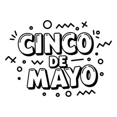 Bold, stylized graphic design of Cinco de Mayo.  Suitable for advertising, social media posts, or posters.