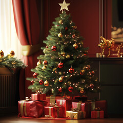 Christmas Tree with Gifts Underneath 