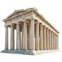 Obraz premium 3D front view illustration of the Stoa of Attalos at Athens Greece monument isolated on a white transparent background