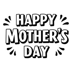 Bold, stylized Happy Mother's Day graphic, perfect for marketing, social media, or greeting card design.  Ideal for Mother's Day promotions.