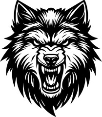 Wolf Vector Illustration Logo In White Background