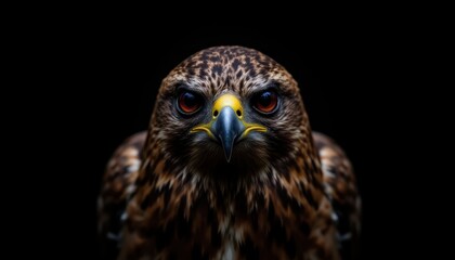 Close up photo of the intense gaze of a Red tailed Hawk