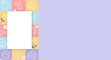 Easter egg, bunny and flower background
