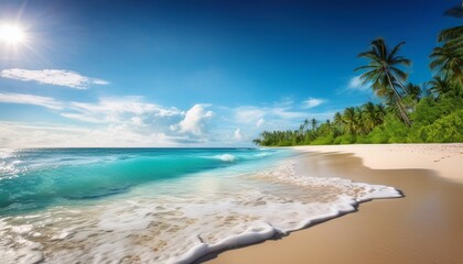 Obraz premium tropical beach with palm trees