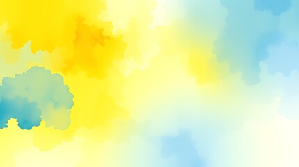 Expressive Abstract Watercolor Gradient Background - Yellow and Blue Wash