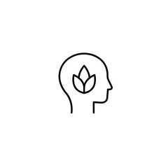 Obraz premium Mindfulness Concept with Leaf Icon in Minimalist Style 
