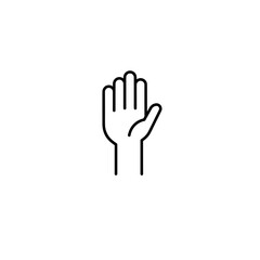 Obraz premium Hand gesture outlining a stop symbol on a white background 