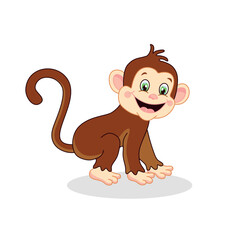 Cute cartoon monkey isolated on white background. Vector illustration.