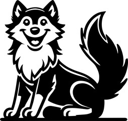 black and white wolf