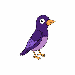 cartoon violet backed starling vector on white background