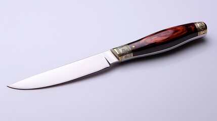 Elegant Knife with Wooden Handle and Sleek Blade Design