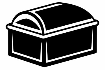 Bread Box Silhouette Vector Illustration Black And White