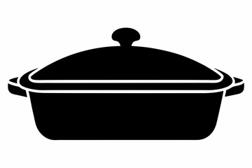 Casserole Dish Silhouette Vector Illustration Black