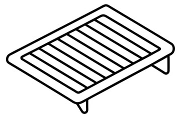 Cooling Rack Line Art Vector Illustration With White