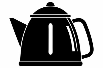 Fototapeta premium Electric Kettle Silhouette Vector Illustration Black