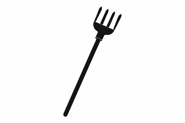Garden Rake Silhouette Vector Illustration Black And White