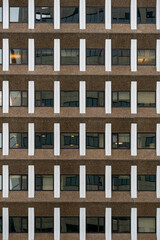 Facade with glass and concrete in Amstelveen Kronenburg in The Netherlands. Office building.