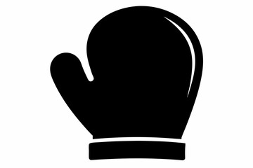 Oven Mitt Silhouette Vector Illustration Black And White