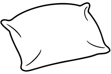 Pillow Line Art Vector Illustration With White Background