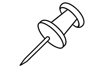 Push Pin Line Art Vector Illustration With White Background
