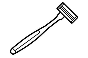 Shaving Razor Line Art Vector Illustration With White