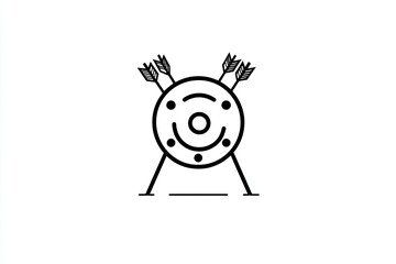 Obraz premium Two arrows pierce a circular target, symbolizing accuracy and precision