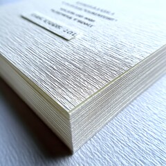 Fototapeta premium Close-up View of a Stack of Textured Paper with Visible Grain, Giving a Tactile and Detailed Perspective