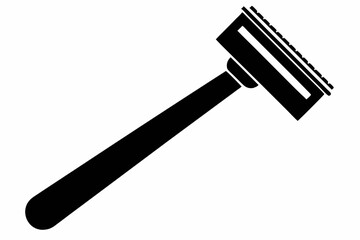 Shaving Razor Silhouette Vector Illustration Black