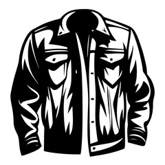Black and white vector illustration of a casual buttonup jacket design